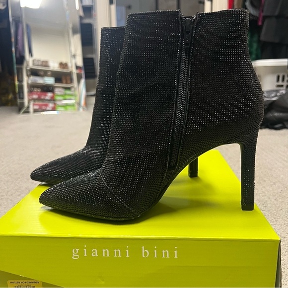 Gianni Bini Black Annina sparkle embellished Ankle Boots with zipper size 8.5 - Picture 14 of 14